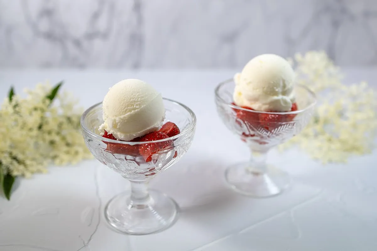 Vlierbloesem-yoghurtijs - romig ijs met maar 3 ingrediënten