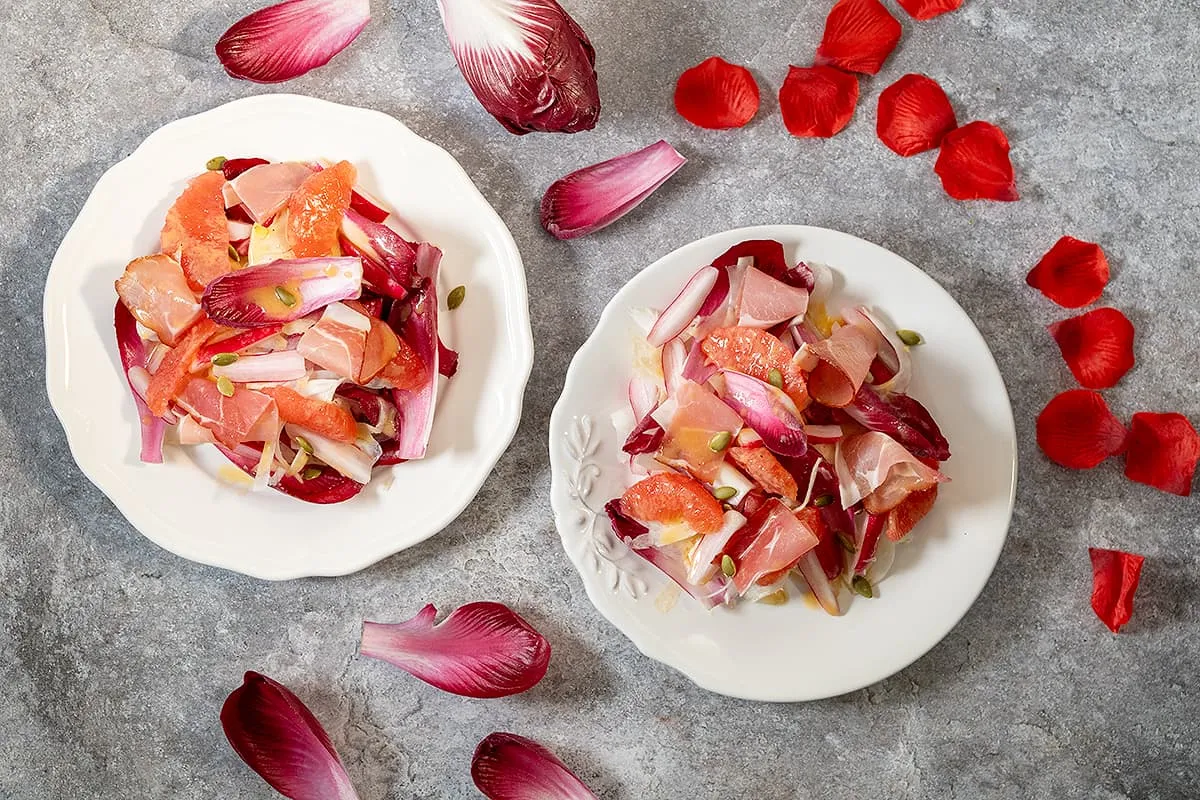 Valentijn salade met witlof, grapefruit en venkel