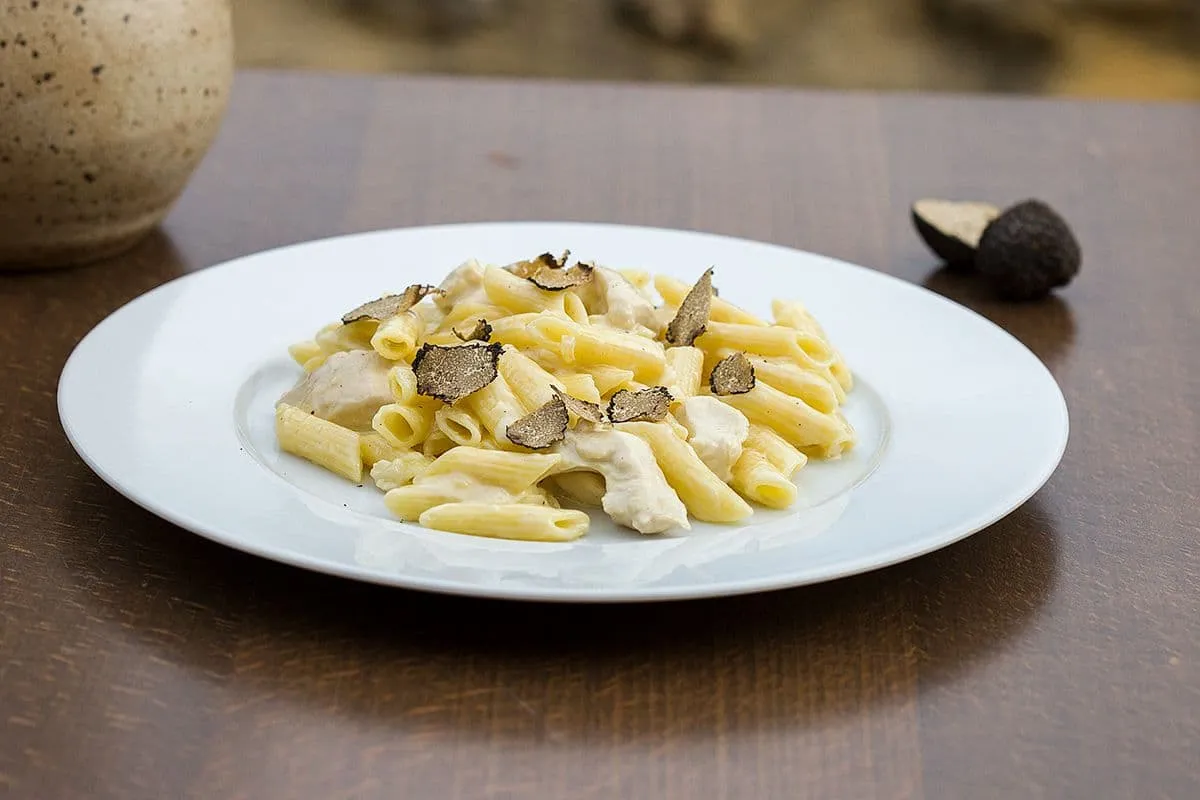Romige kip pasta met truffel