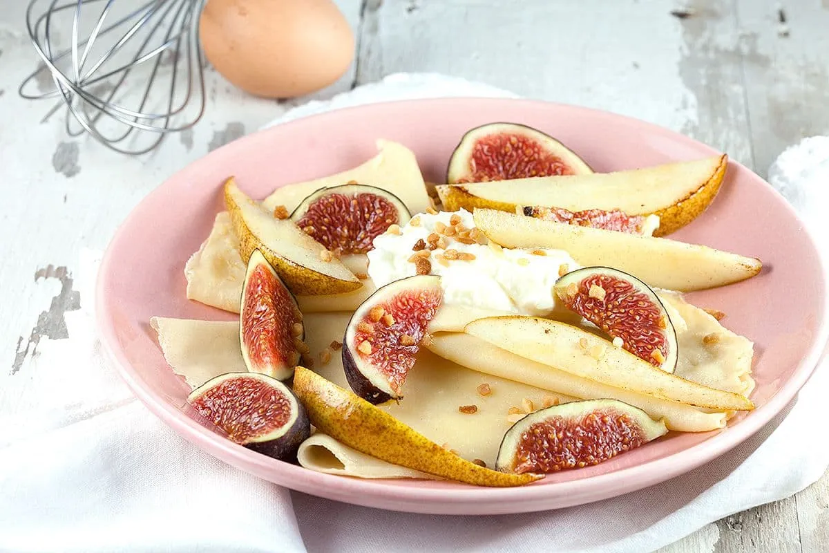 Crêpes met vijgen en peren
