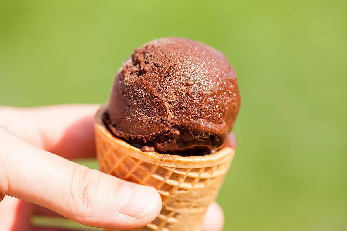 Chocolade sorbetijs