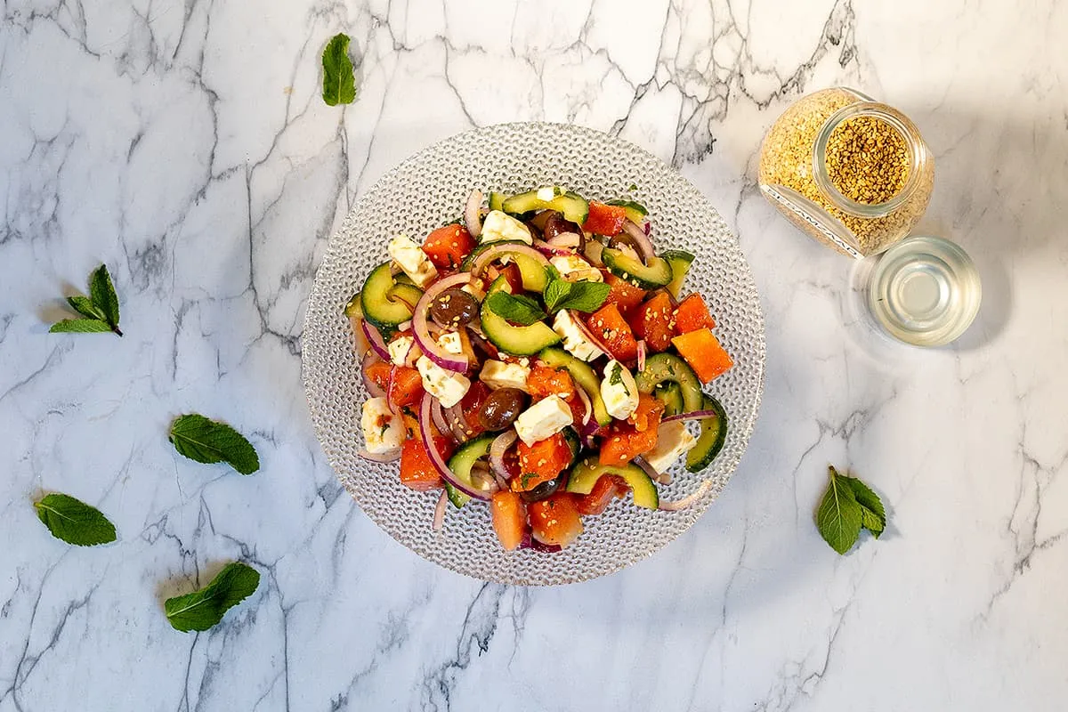 Watermeloen salade met feta
