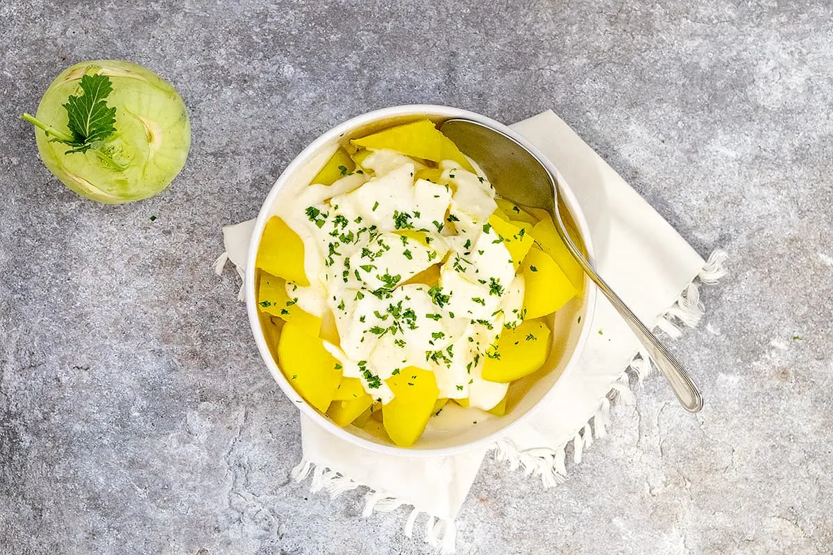 Koolrabi in roomsaus - ouderwets recept