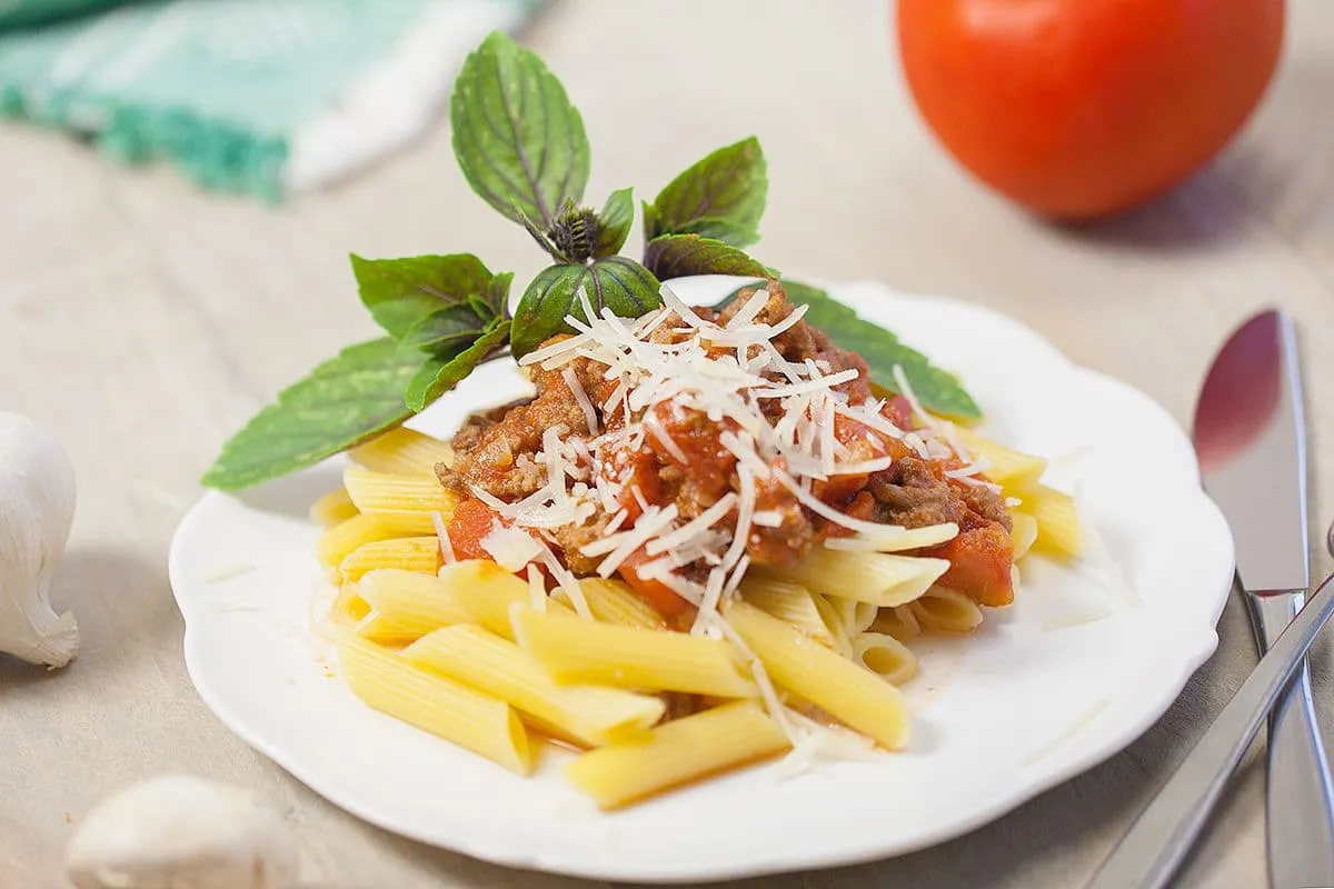 Pasta penne met bolognesesaus