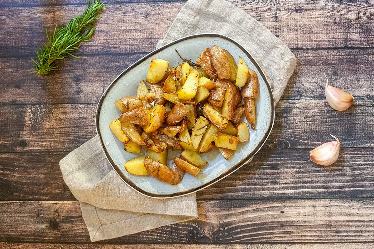 Roseval wedges uit de oven