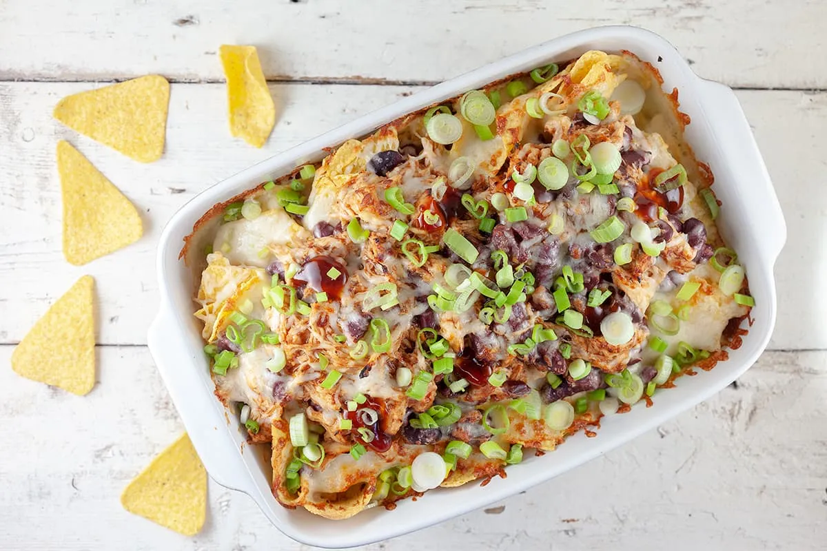Nachos met pulled chicken