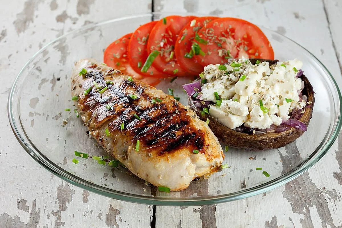 Kalkoenfilet met gevulde champignon
