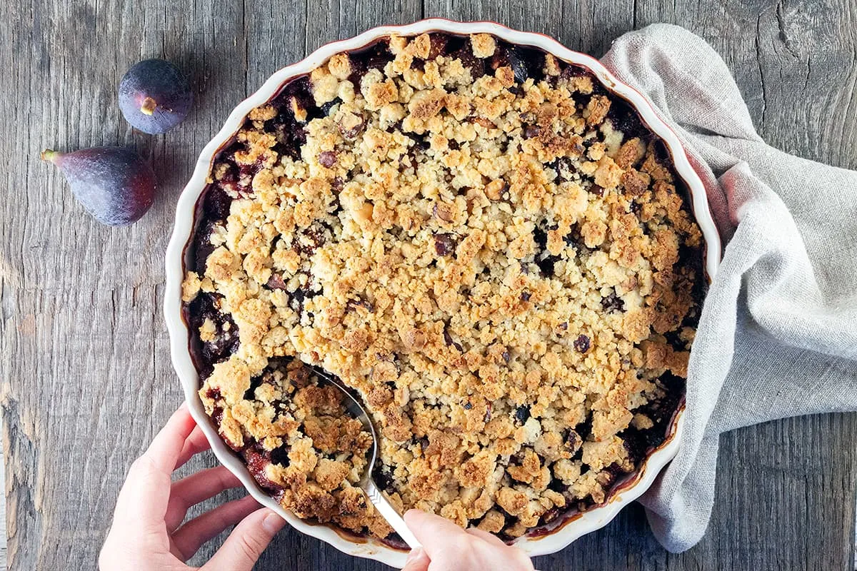 Vijgen en appel crumble
