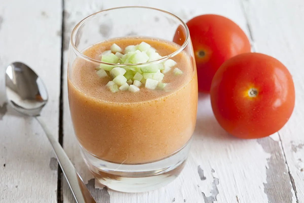 Gazpacho is een Spaanse koude soep (lekker fris)