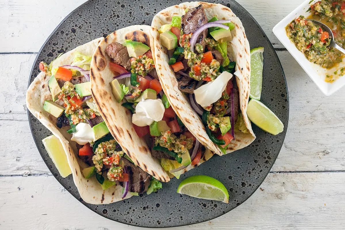 Chimichurri biefstuk taco's
