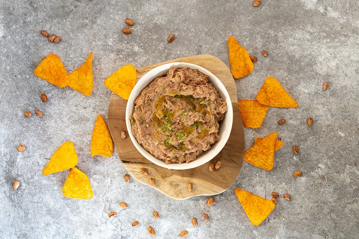 Refried beans - Mexicaanse bonenpuree om mee te dippen