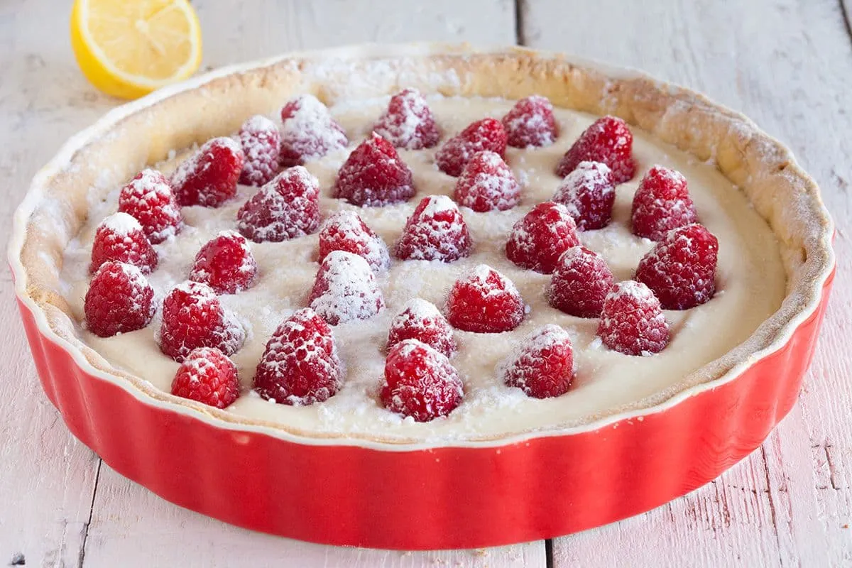 Frambozen mascarpone taart