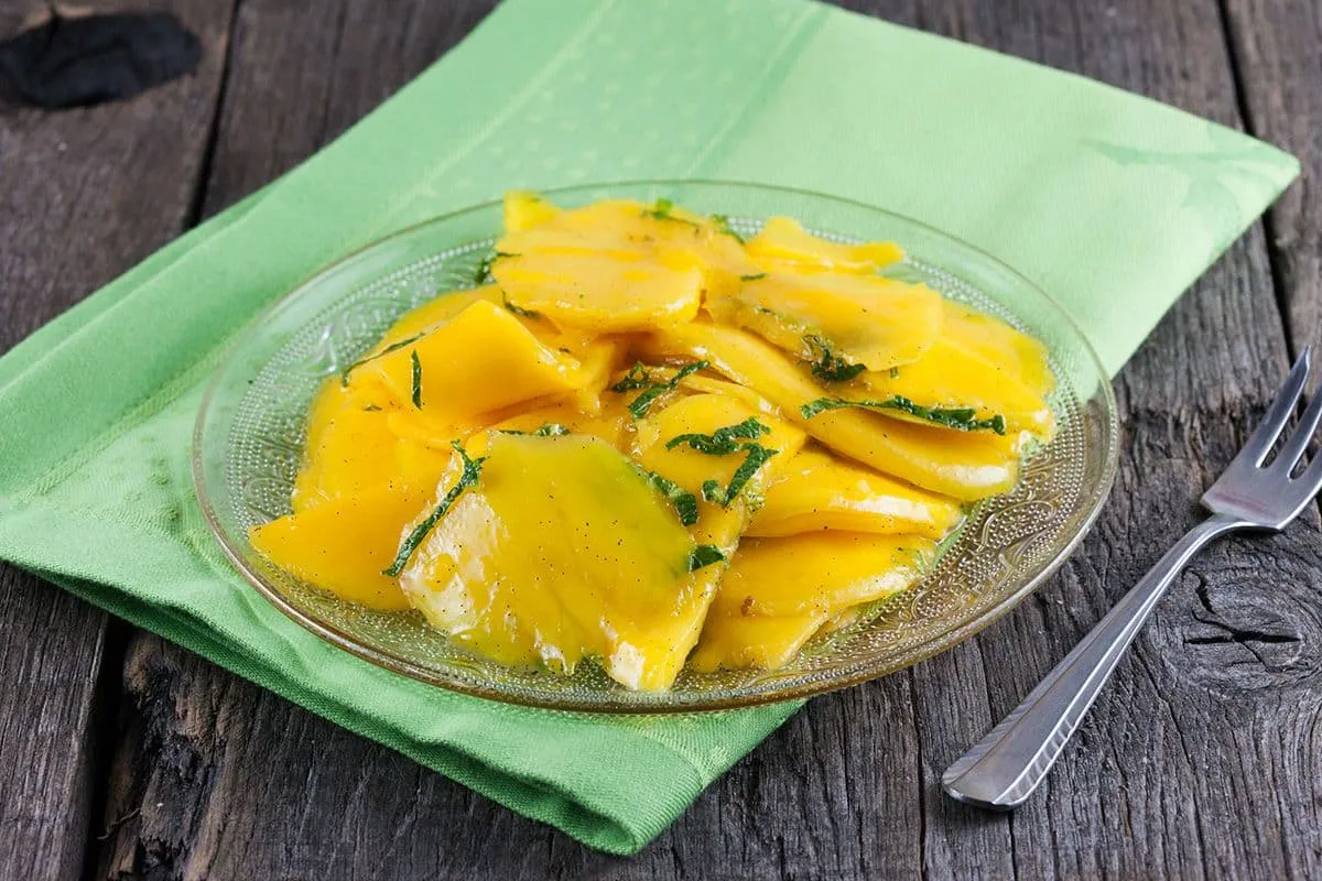 Suikervrije mango plakjes