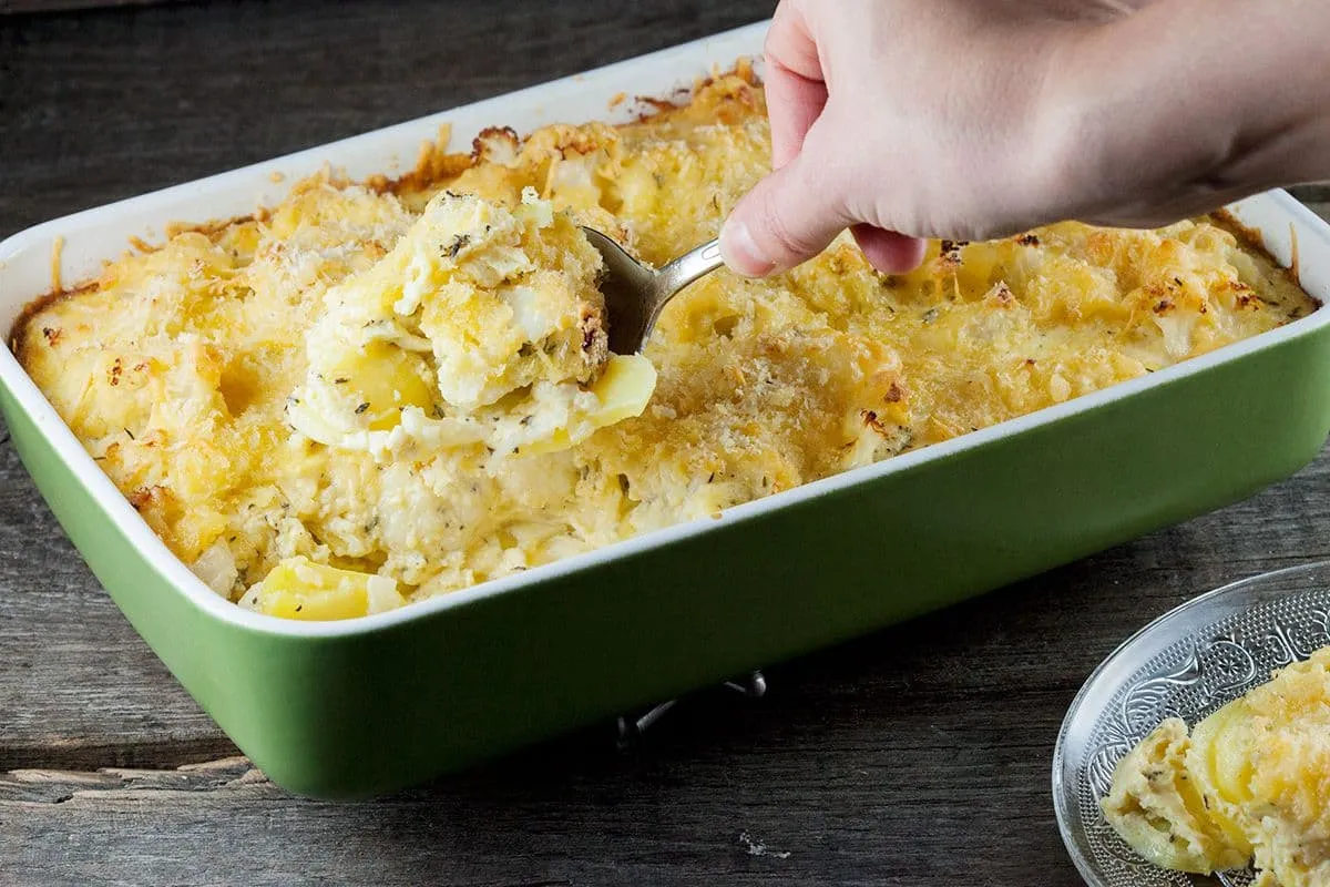 Aardappel-bloemkool gratin