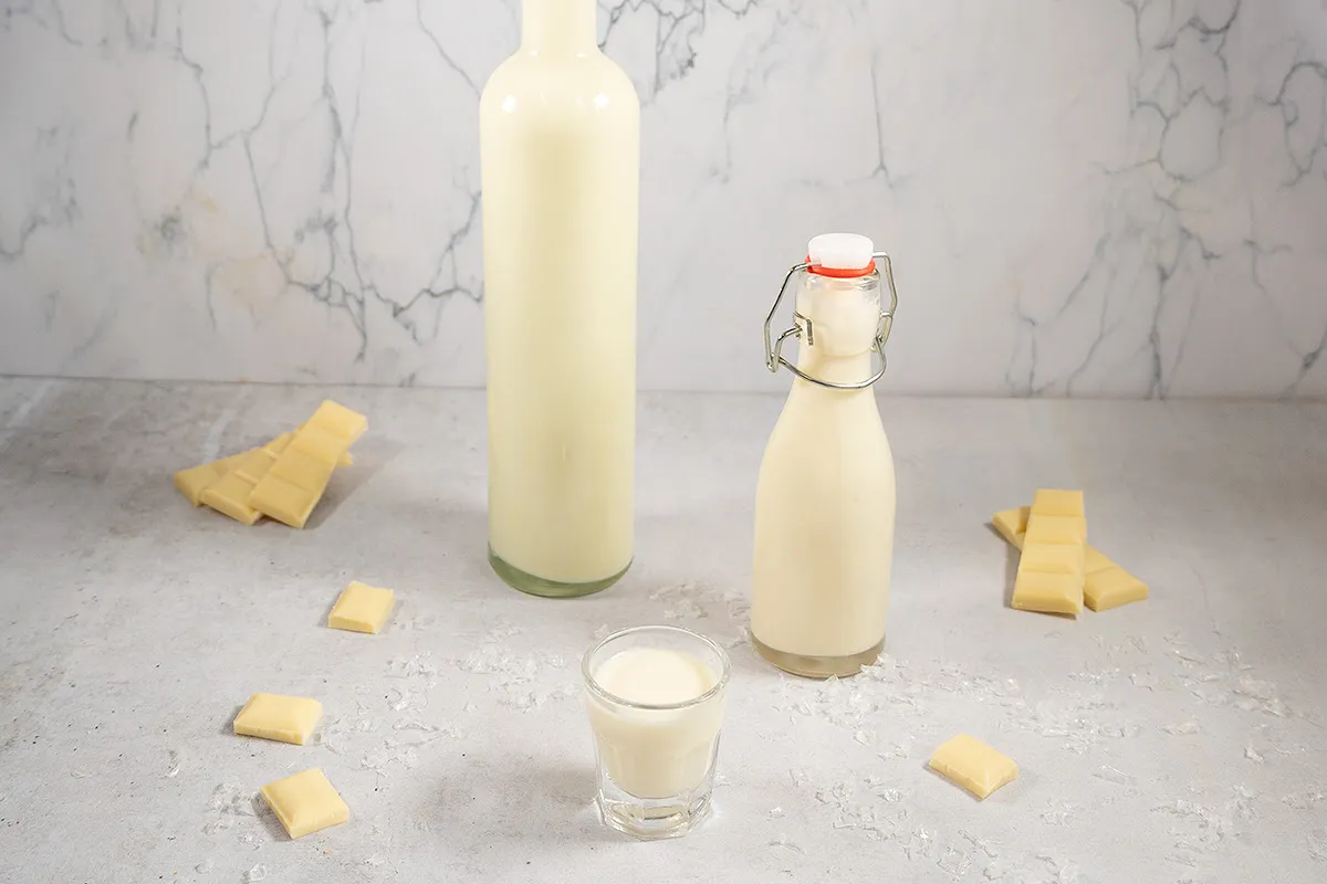 Witte chocolade likeur maken