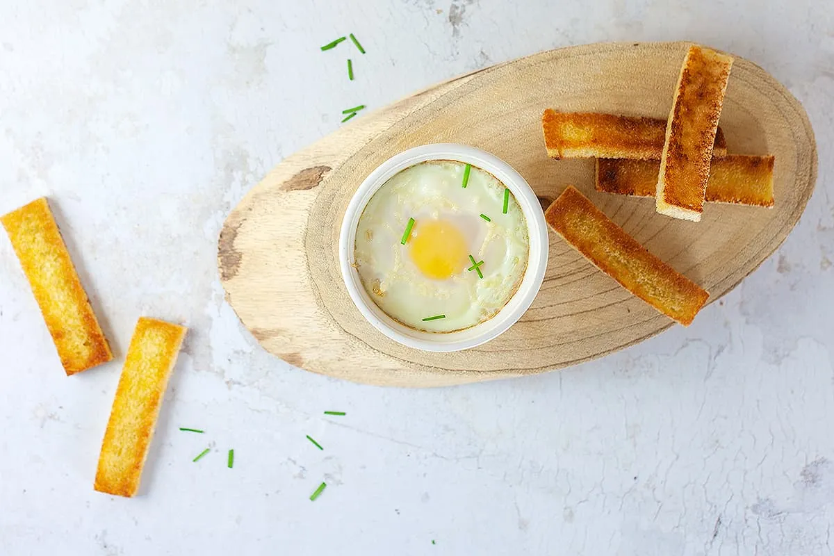 Oeufs en cocotte - eitjes om in te dippen