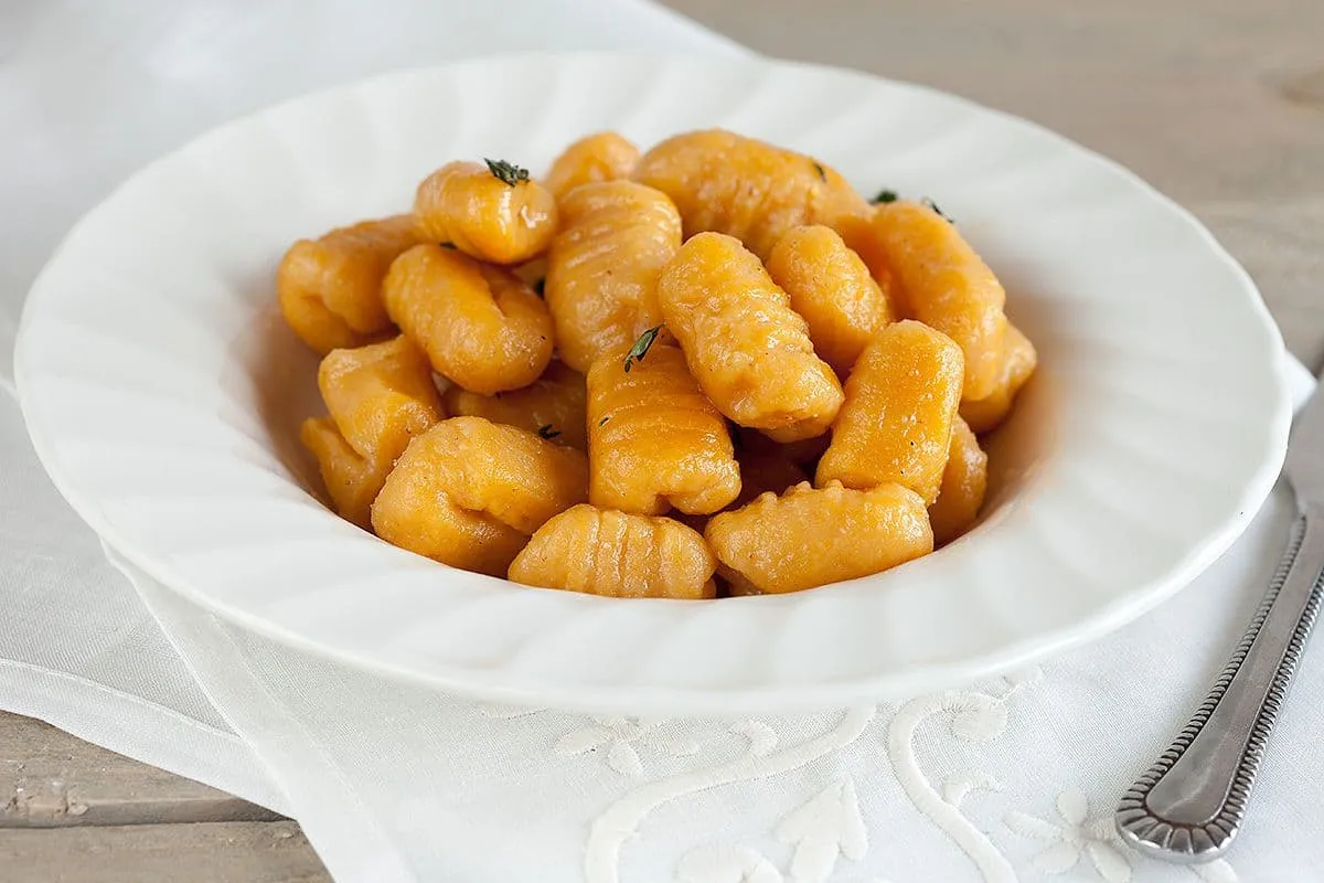 Zoete aardappel gnocchi