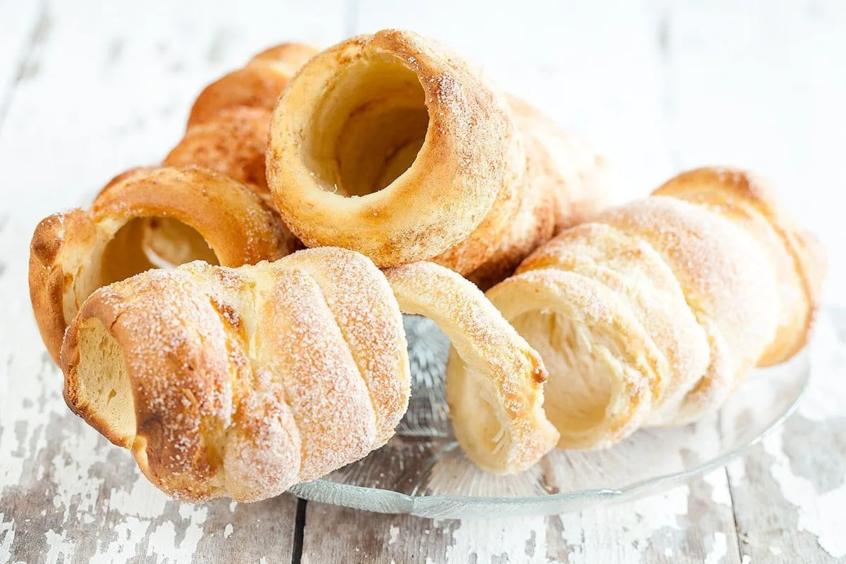 Hongaarse kurtos kalacs (schoorsteen-cakes)
