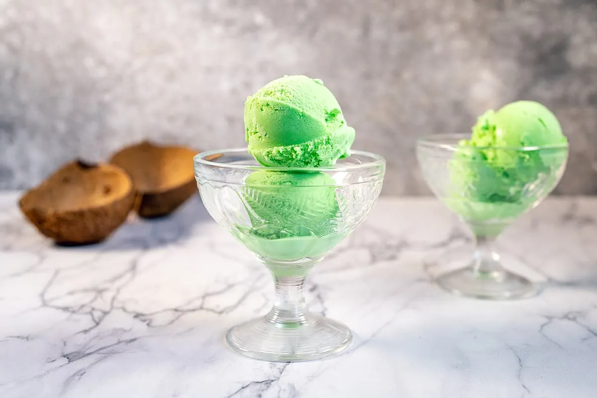 Pandan kokosijs - fluweelzacht groen roomijs