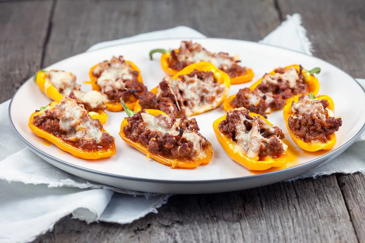 Snack paprika's met gehakt
