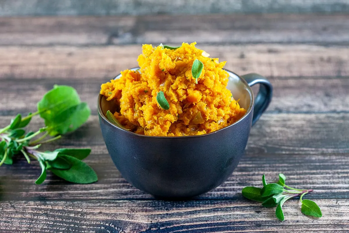 Zoete aardappelpuree