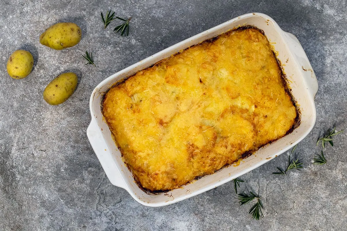 Knolselderij gratin - met aardappel en rozemarijn