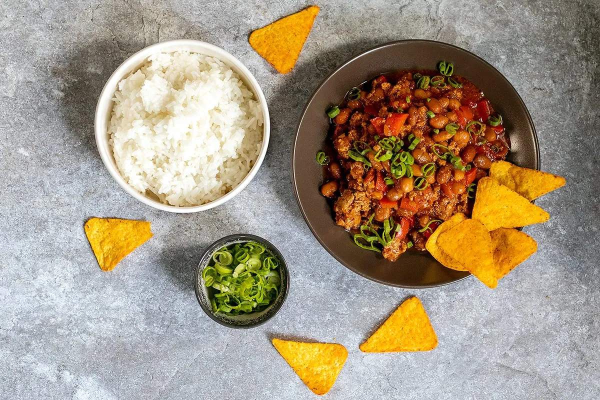 Chili con carne met bruine bonen