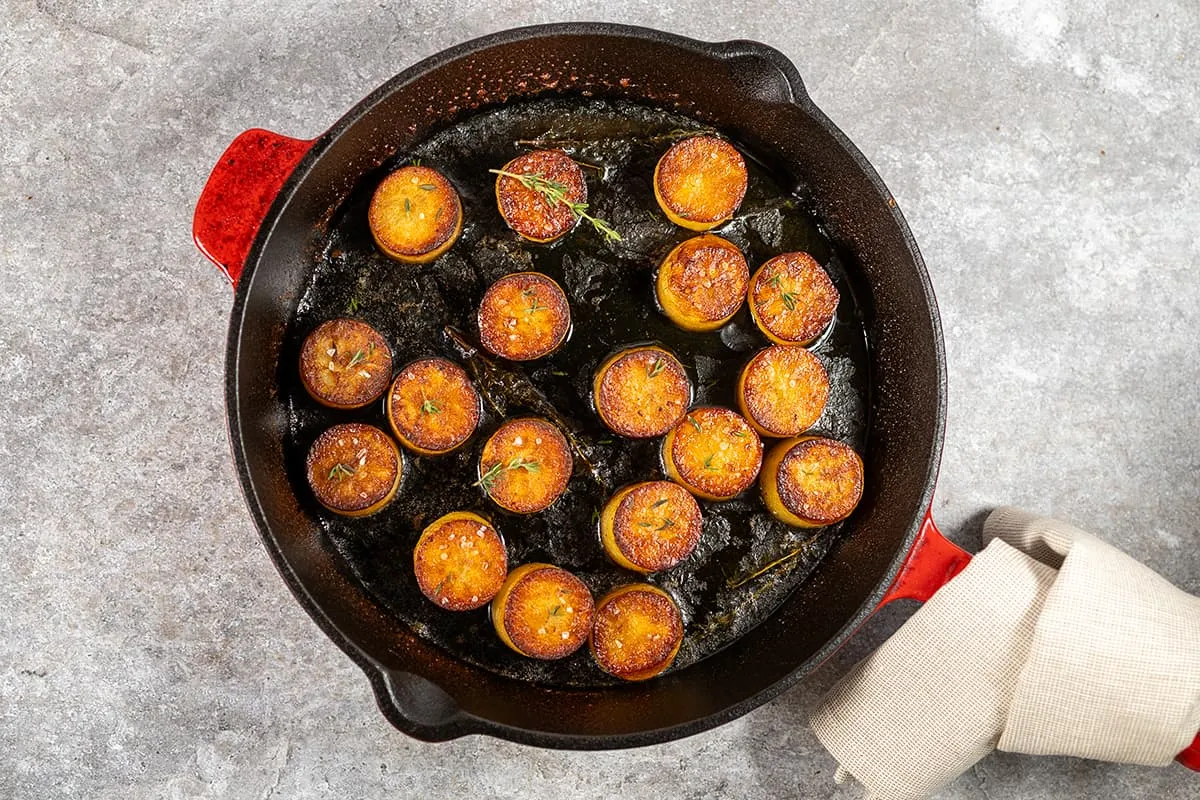 Fondant aardappelen - krokante aardappelen met een boterzachte binnenkant