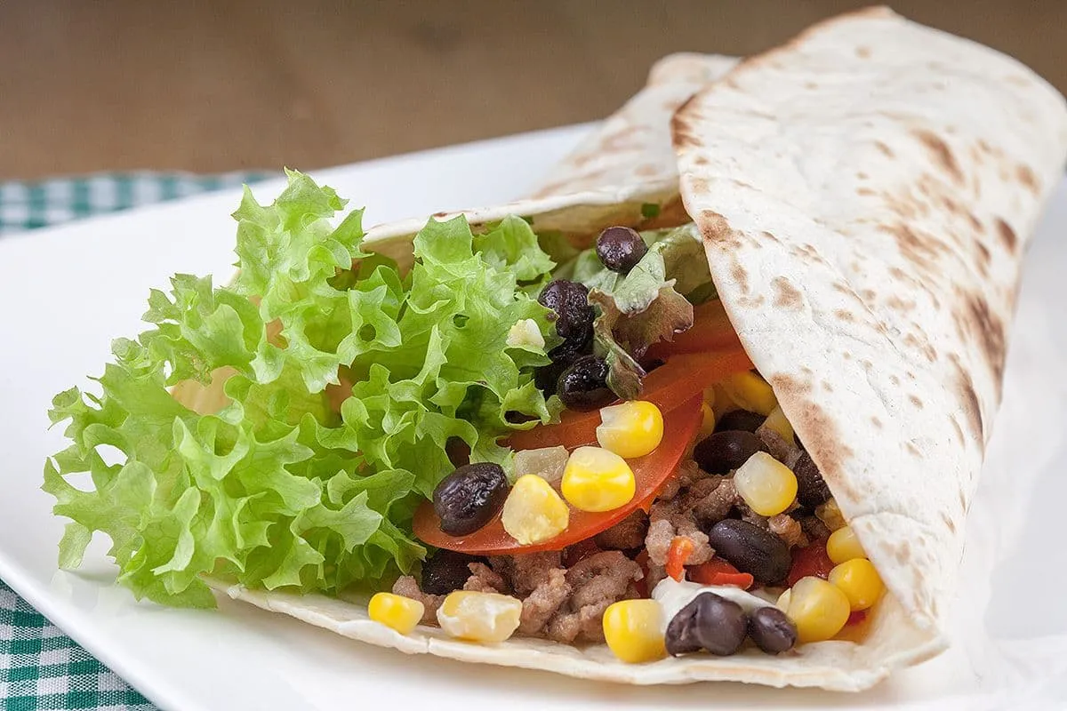 Ontbijt burrito met gehakt