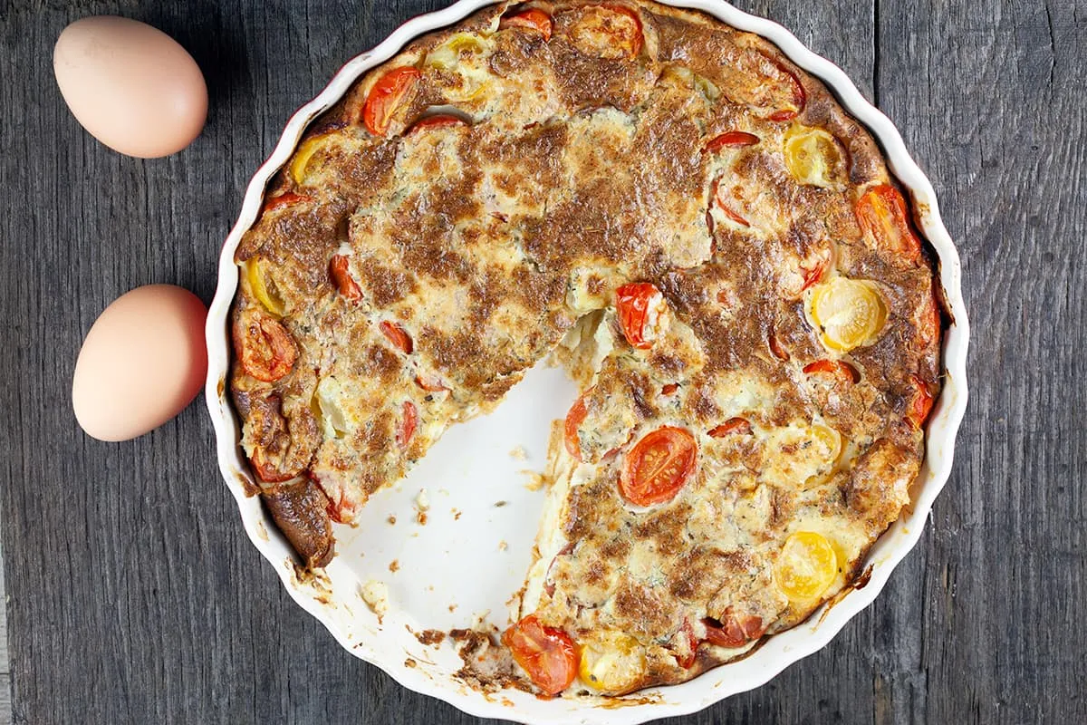 Cherry tomaten clafoutis