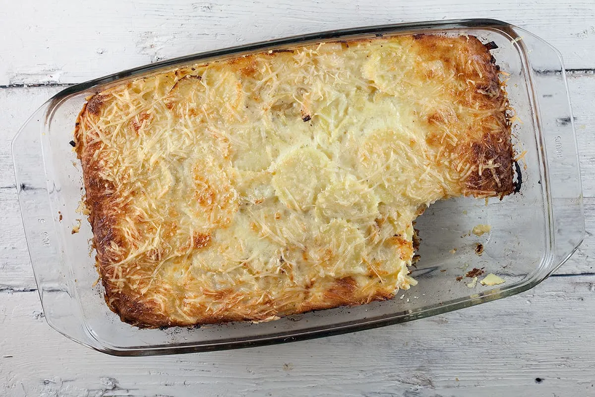Aardappelgratin met ui