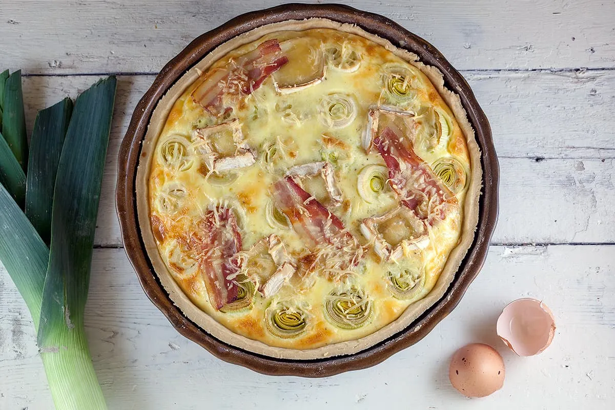 Quiche met prei en geitenkaas