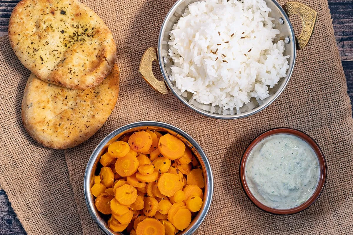 Gajar Sabzi (Indiase gekruide wortels) is een makkelijk bijgerecht