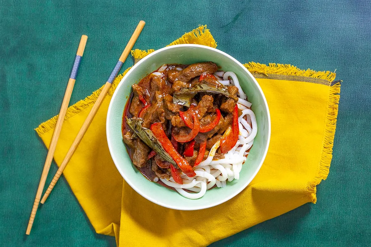 Panang curry met malse biefstuk