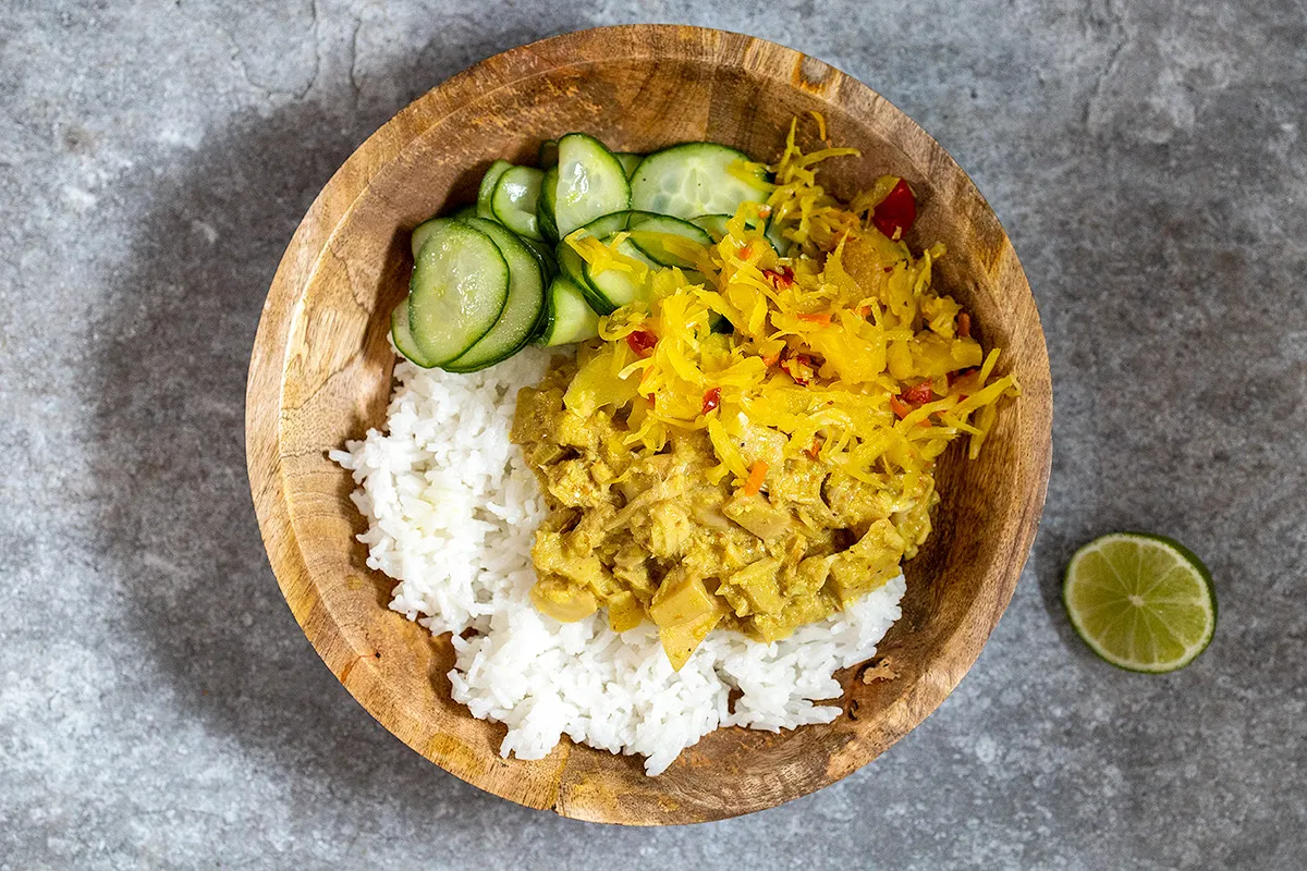 Vegetarische rendang van jackfruit