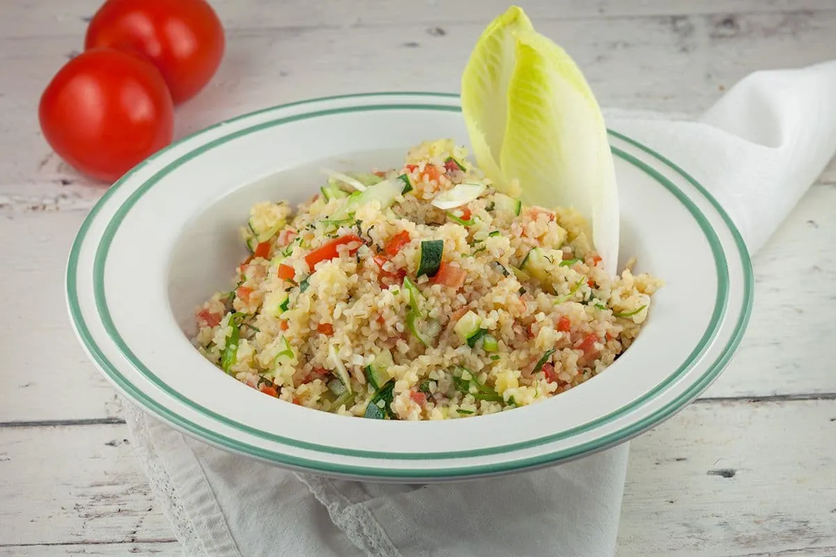 Tabouleh is een peterseliesalade met bulgur