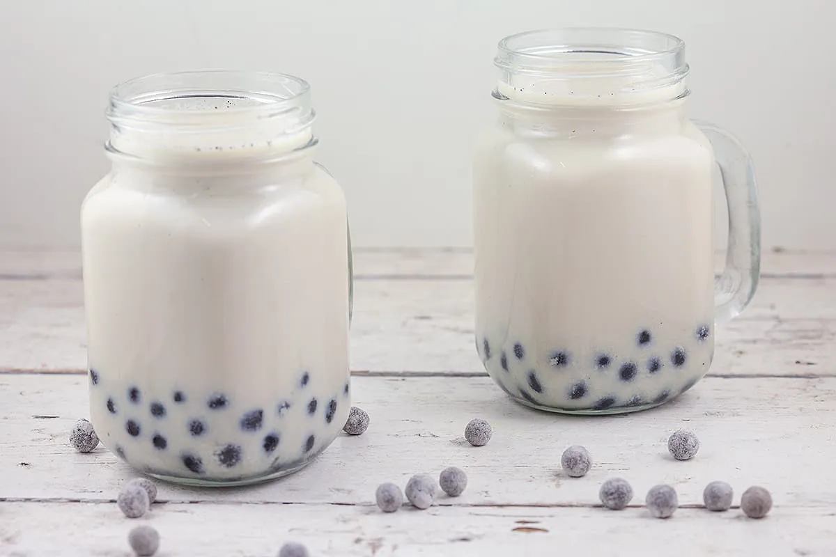 Perzik bubble tea (boba thee)