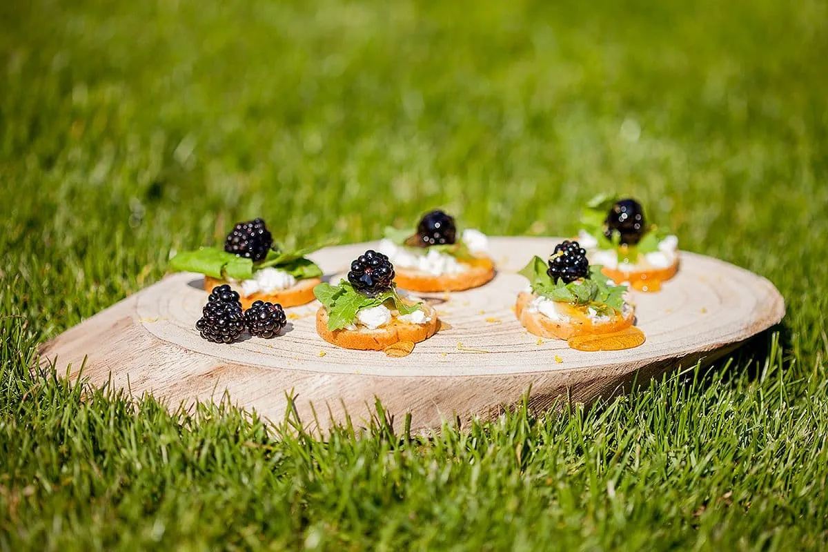 Crostini met geitenkaas en wilde bramen
