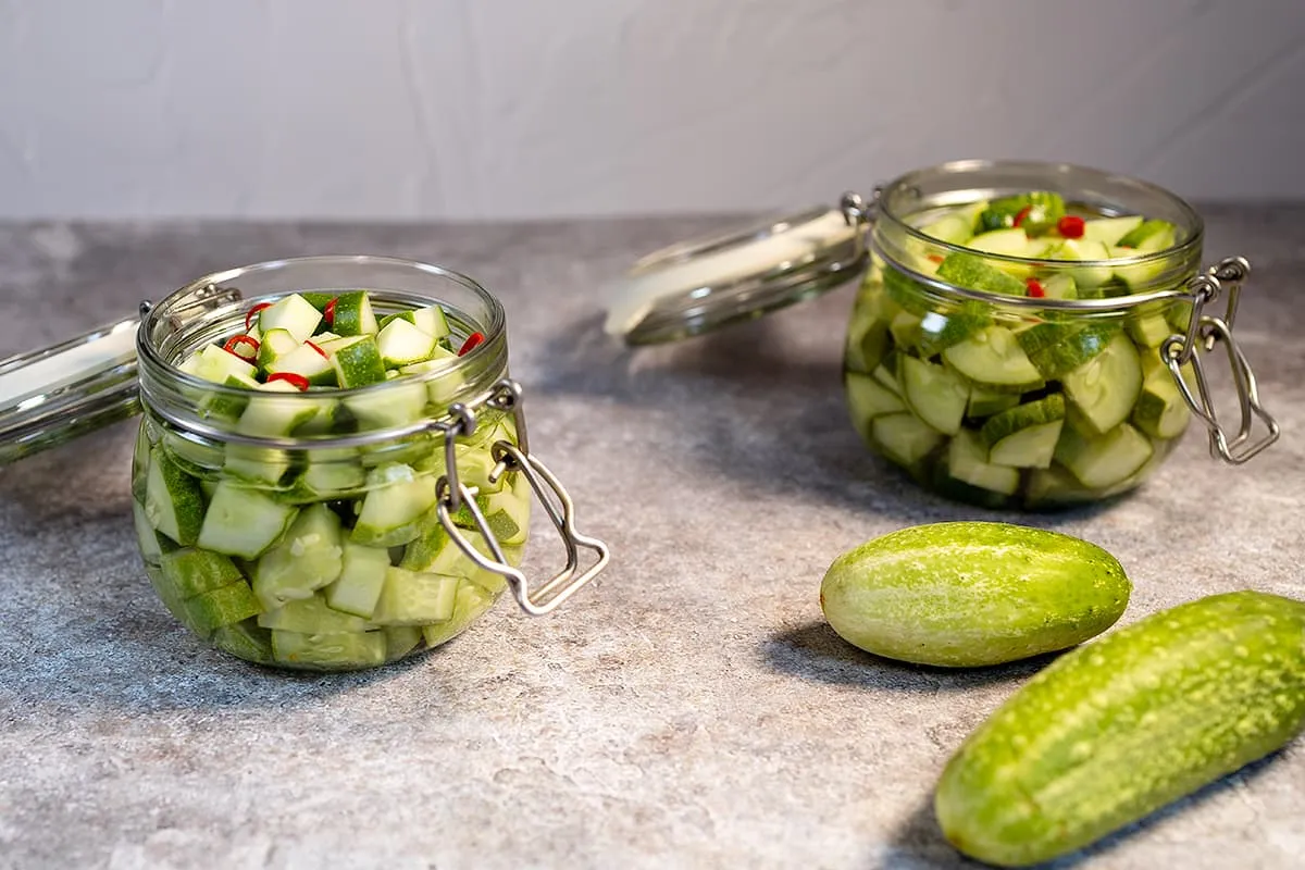 Zoetzure komkommer inmaken - lekker als gezonde snack of tussendoortje