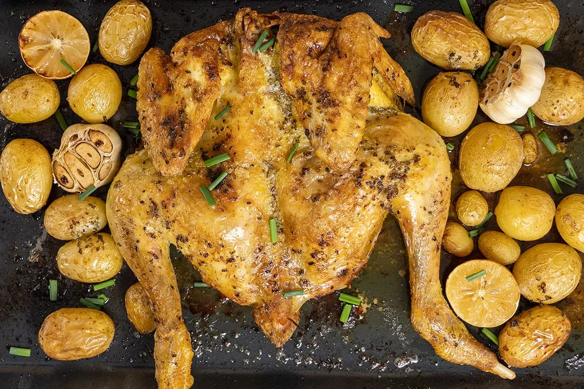 Makkelijke gevlinderde kip uit de oven