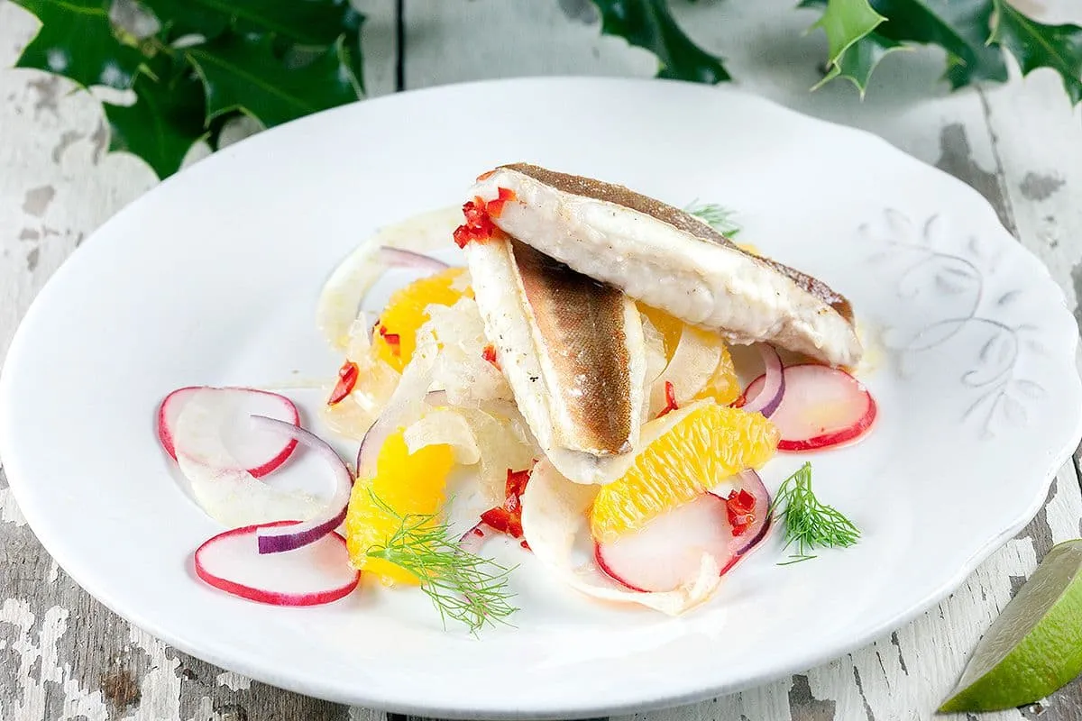 Gebakken rode poon salade