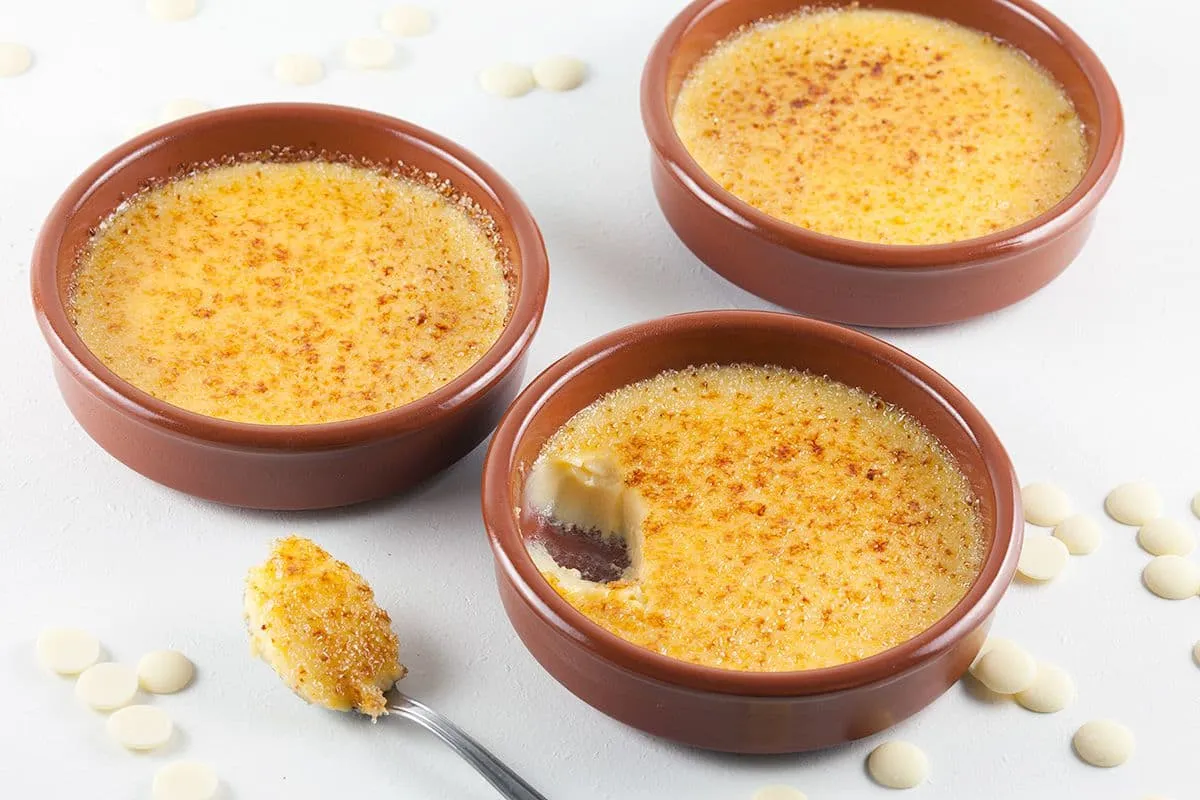 Witte chocolade crème brûlée