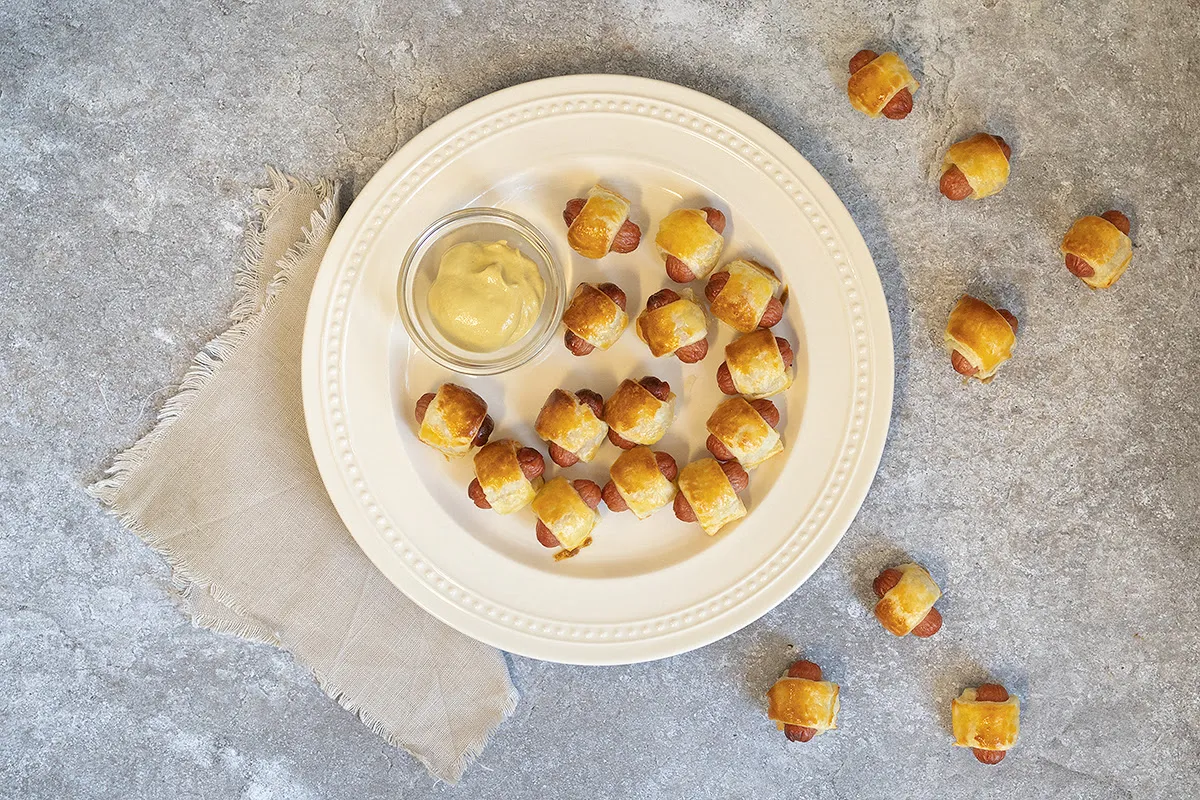 Pigs in a blanket - knakworstjes in bladerdeeg