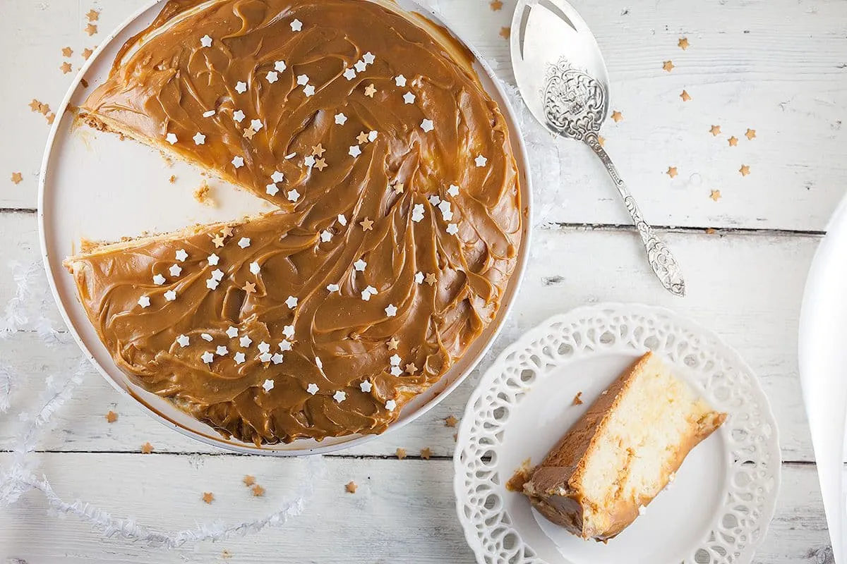 Vanille en dulce de leche taart