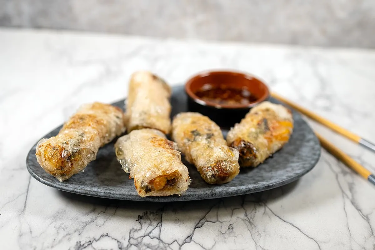 Glutenvrije loempia's van rijstvellen