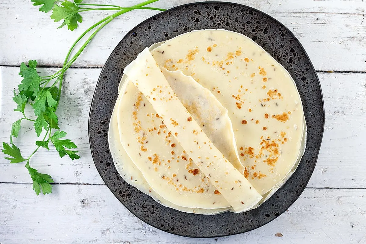 Gekruide hartige crêpes