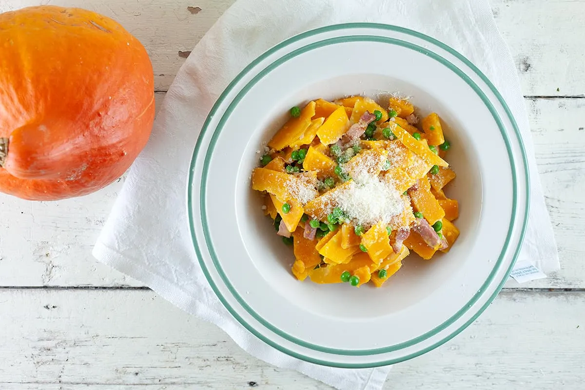 Pompoen carbonara
