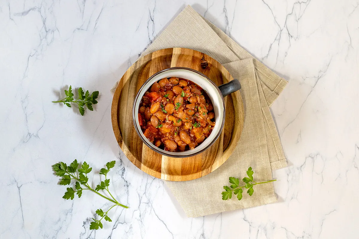 Borlottibonen (kievitsbonen) in tomatensaus