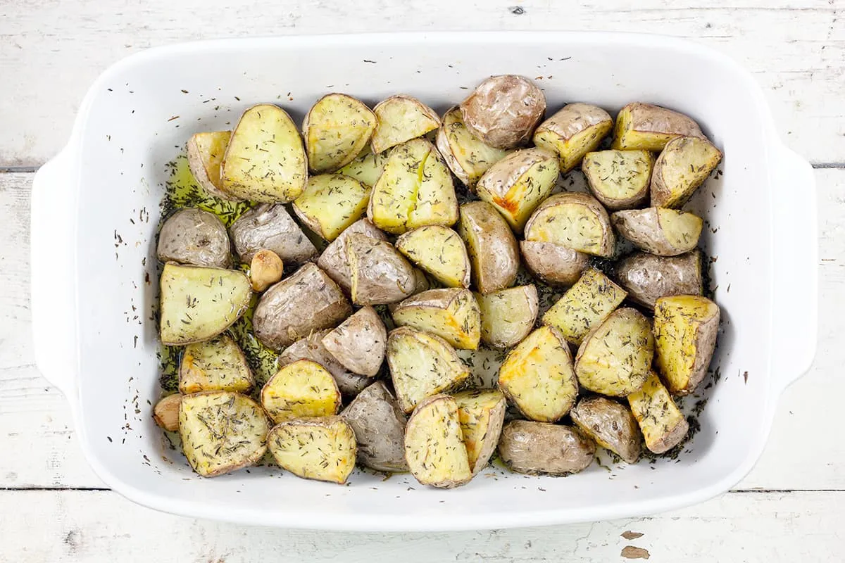 Geroosterde Roseval aardappelen met knoflook