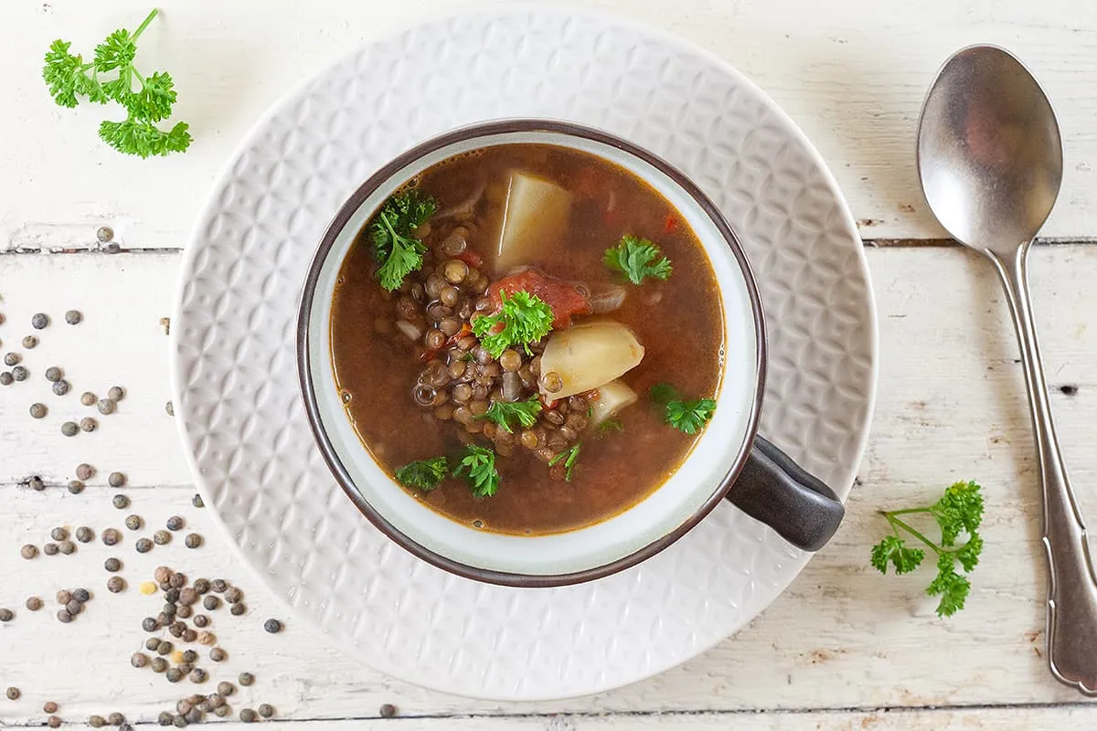 Linzensoep met aardappel